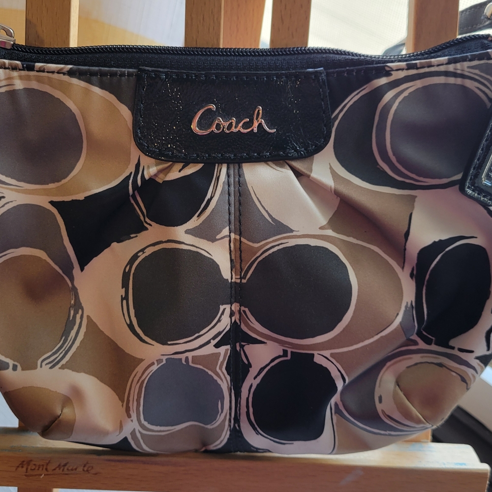 Coach Women's Circle Pattern  Bag - Black and Tan